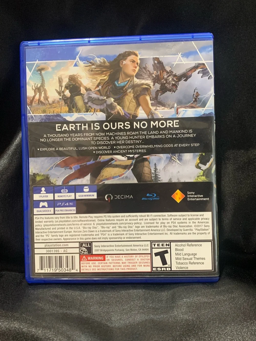 HORIZON ZERO DAWN PS4 Video Game Rated T EUC